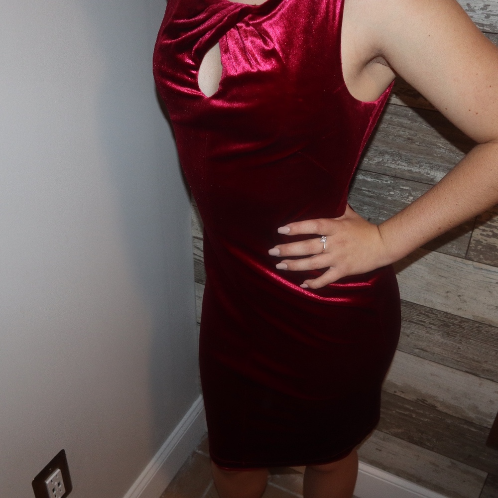 White House Black Market Red Velvet Dress